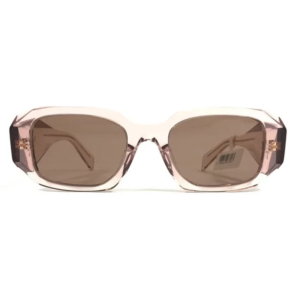 Prada Sunglasses SPR17W-F 19Q-10D Transparent Peach Asian Fit with Brown Lenses - Picture 3 of 13